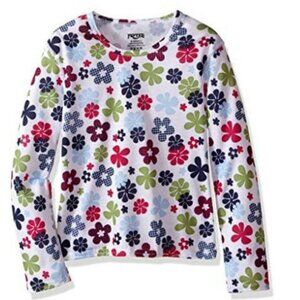 Hot Chillys Pepper Skins Youth Performance Base Layer Shirt, Flower Power Print